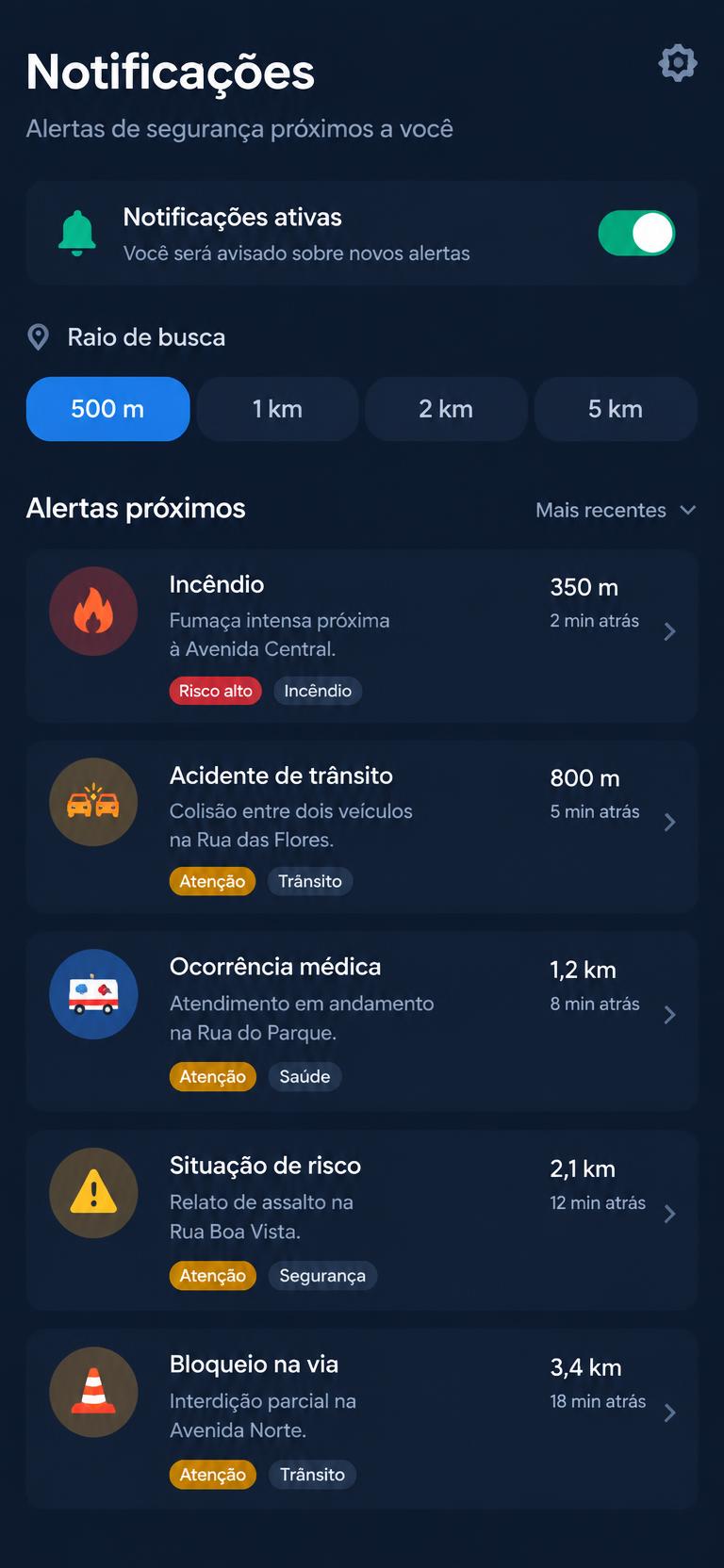 Avisos perto de você